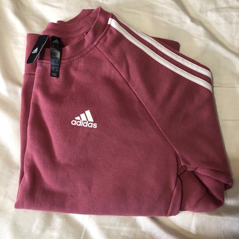 Adidas pink crew neck sweatshirt